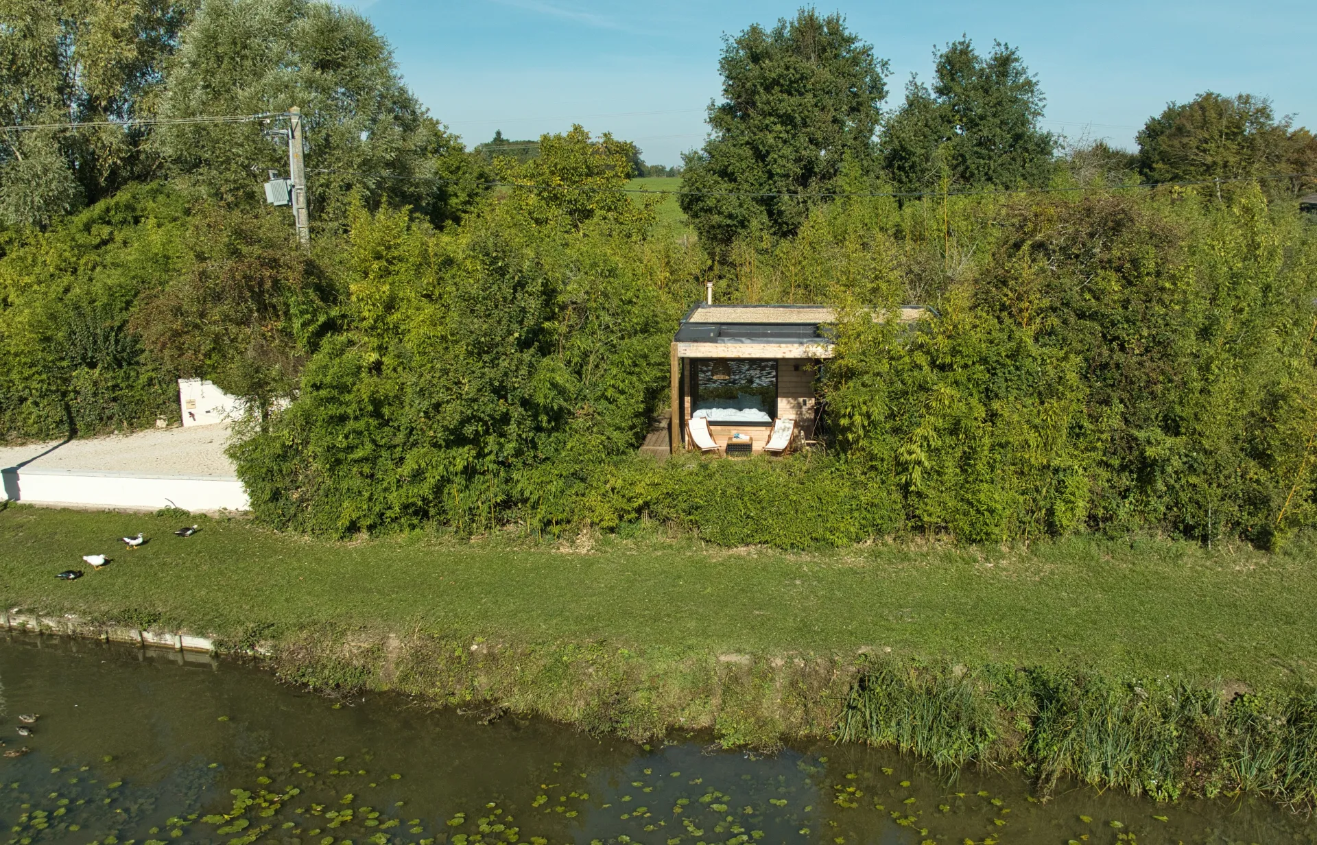 Vue aérienne lodge